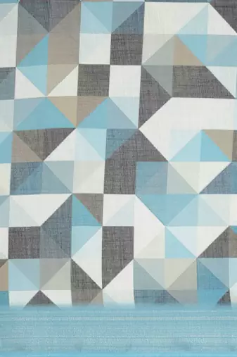 blue blue & black abstract print pure linen celebrity saree
