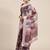 purple purple & grey abstract print pure linen celebrity saree