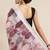 purple purple & grey abstract print pure linen celebrity saree