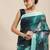 blue blue abstract print pure linen celebrity saree