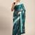 blue blue abstract print pure linen celebrity saree