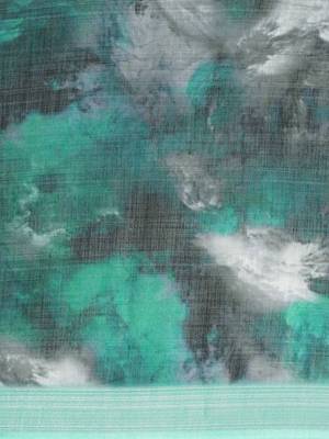 blue blue abstract print pure linen celebrity saree 4