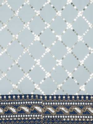 blue blue embellished sequinned saree 4