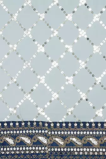 blue blue embellished sequinned saree