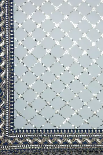 blue blue embellished sequinned saree