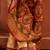 peach ethnic motifs printed woven design zari saree
