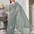 grey embellished sequinned pure georgette heavy work saree