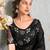 black black & silver-toned embellished sequinned pure georgette saree