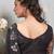 black black & silver-toned embellished sequinned pure georgette saree