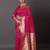 pink pink & gold-toned silk blend woven design kanjeevaram saree