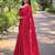 red embroidered sequinned satin saree