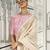 cream striped zari pure chiffon banarasi saree