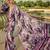 purple geometric printed satin saree