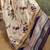 cream floral printed satin saree