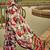 off_white floral printed satin saree