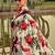 off_white floral printed satin saree