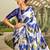 off_white abstract printed satin saree