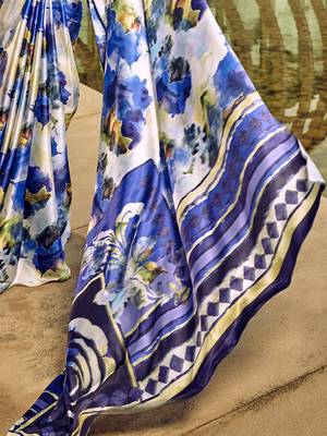 off_white abstract printed satin saree 5