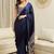navy_blue ajrak satin ready to wear block printed saree