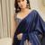 navy_blue ajrak satin ready to wear block printed saree
