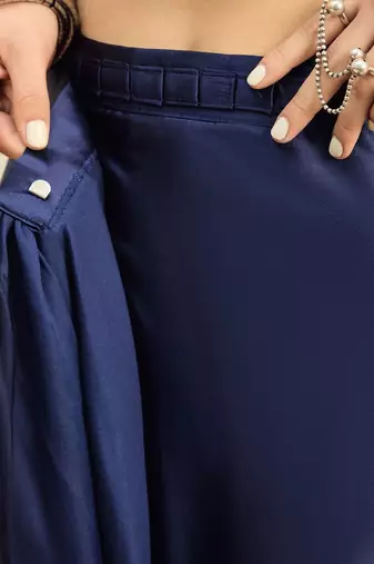 navy_blue ajrak satin ready to wear block printed saree