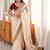 off_white embellished embroidered satin designer saree