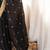 black embellished embroidered satin designer saree