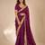 purple embellished zari satin designer saree