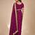 purple embellished zari satin designer saree