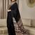 black ajrak satin ready to wear block printed saree