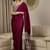 burgundy ajrak satin ready to wear block printed saree