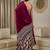 burgundy ajrak satin ready to wear block printed saree