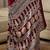 burgundy ajrak satin ready to wear block printed saree