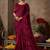 magenta sequinned embroidered pure chiffon celebrity saree