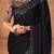 black embellished sequinned pure chiffon saree heavy work with matching blouse