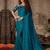 teal sequinned saree