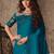 teal sequinned saree