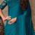 teal sequinned saree