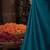 teal sequinned saree