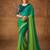 green ombre beads and stones pure chiffon saree