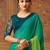 green ombre beads and stones pure chiffon saree