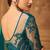 green ombre beads and stones pure chiffon saree