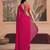 magenta ready to wear poly georgette designer saree
