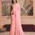 peach ready to wear poly georgette designer saree