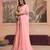 peach ready to wear poly georgette designer saree