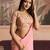 peach ready to wear poly georgette designer saree