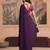 purple ready to wear poly georgette designer saree