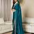 blue satin ready to wear saree with blouse piece
