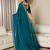 blue satin ready to wear saree with blouse piece