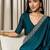 blue satin ready to wear saree with blouse piece